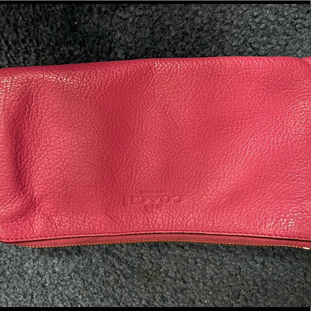 Leather Coach wristlet wallet